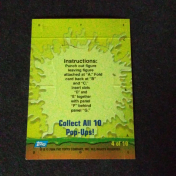 2004 TOPPS GARBAGE PAIL KIDS PHAT PHIL POP-UP #4 OF 10 COLLECTOR CONDITION - Picture 2 of 2